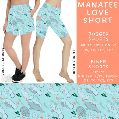 Batch #530 - Sea Life - Closes 5/15 - ETA mid July - Manatee Love Biker & Jogger Shorts