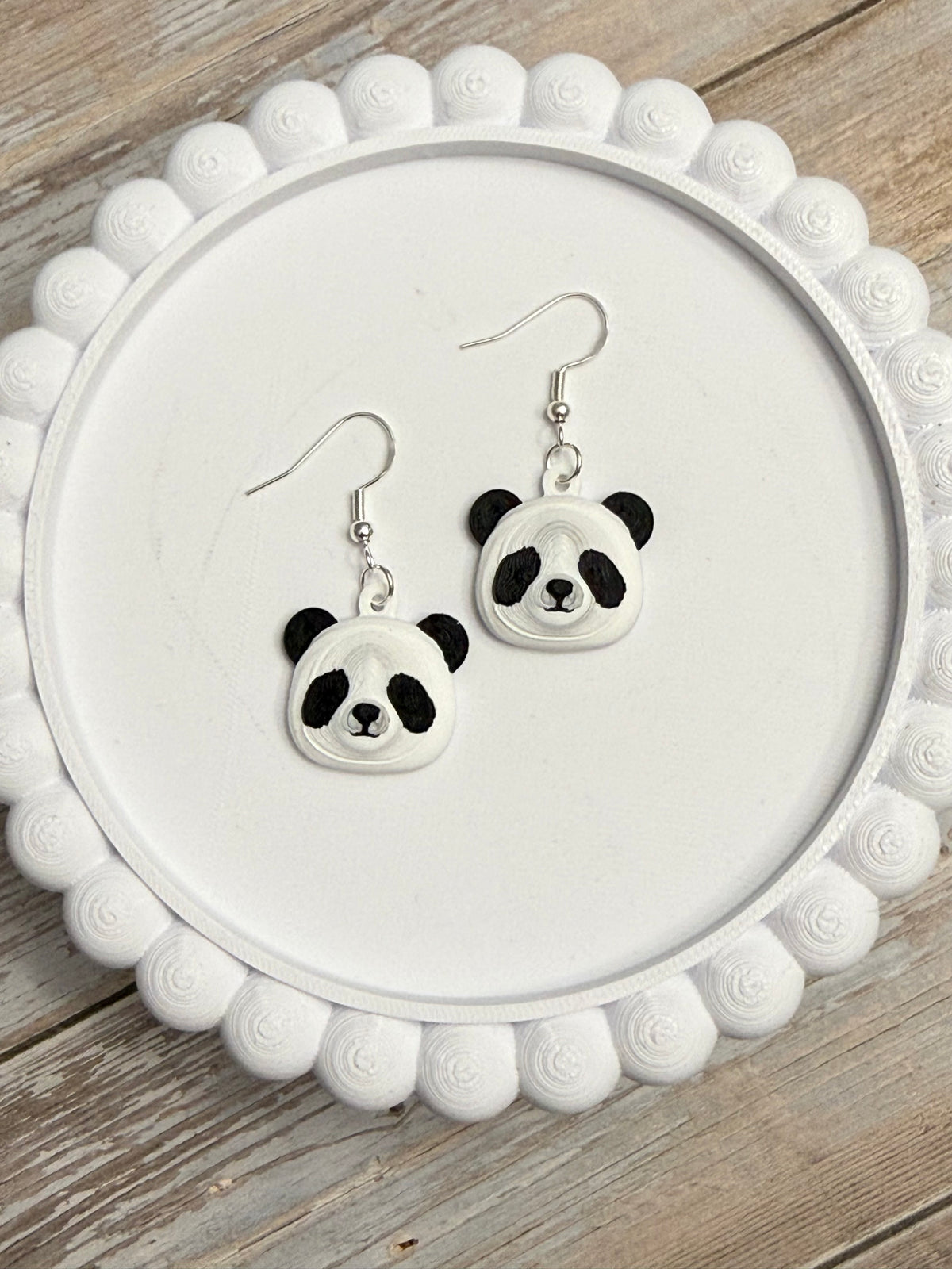 Panda- 3D Printed Earrings
