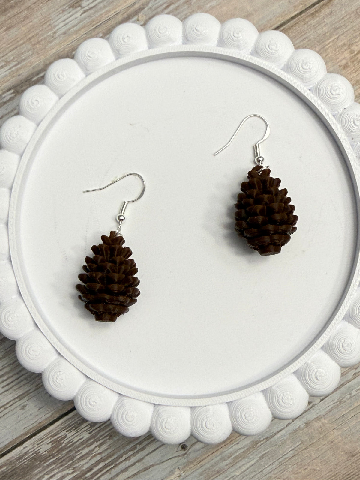 Pine Cone- 3D Printed Earrings- Fall