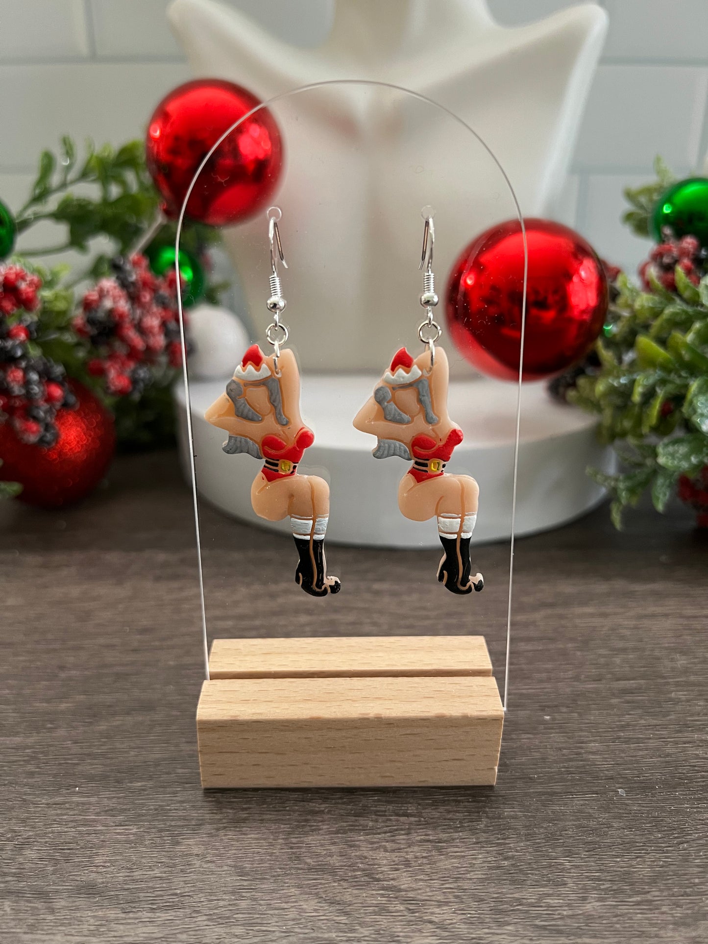 Santa Pin-Up - Merry Collection- Hook Earring