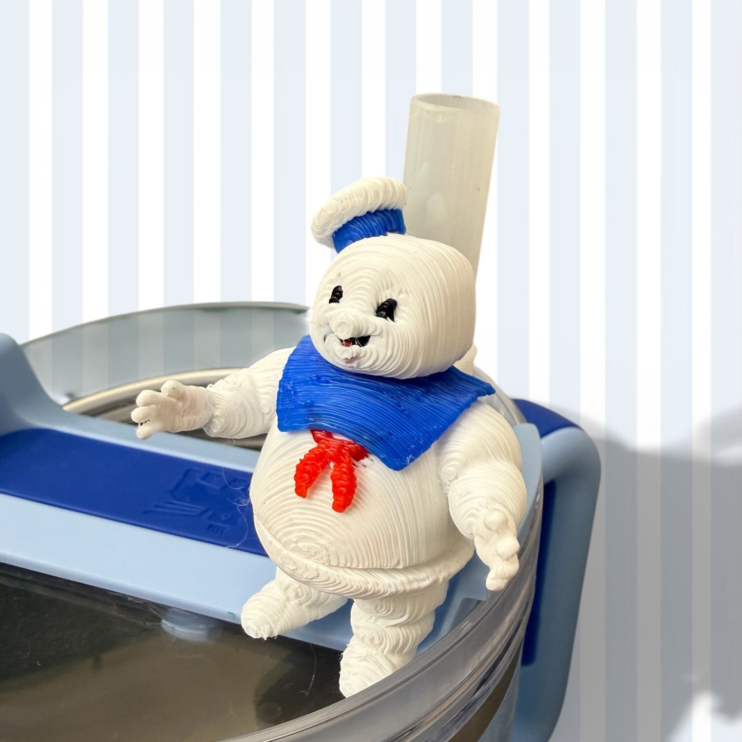 Ghost Marshmallow- Straw Buddy- 3D Printed
