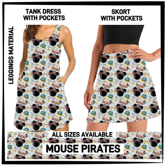 RTS - Mouse Pirates Tank Dress/Skort with Side Pockets