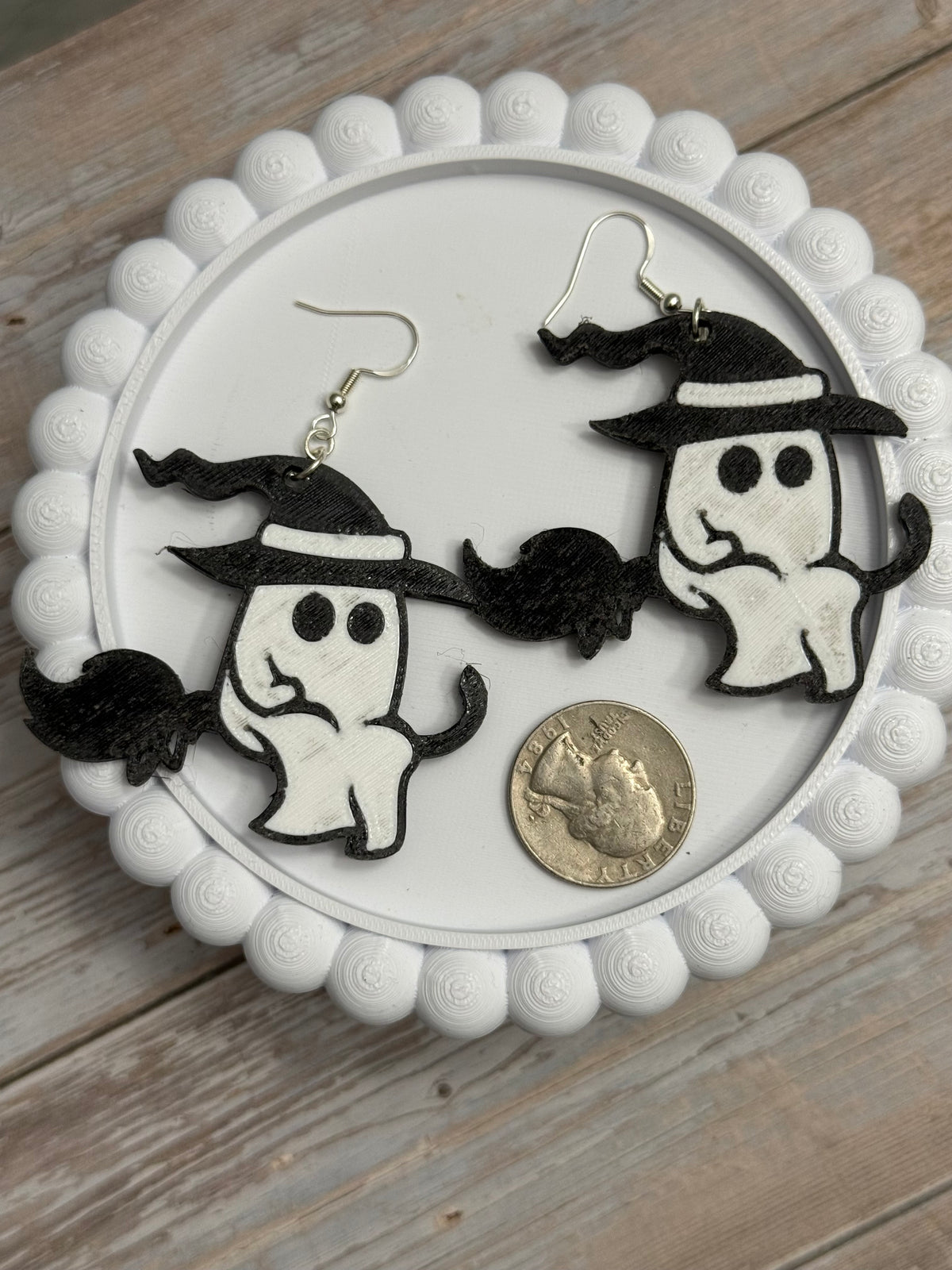 Witch Ghost- 3D Printed Earrings - Halloween