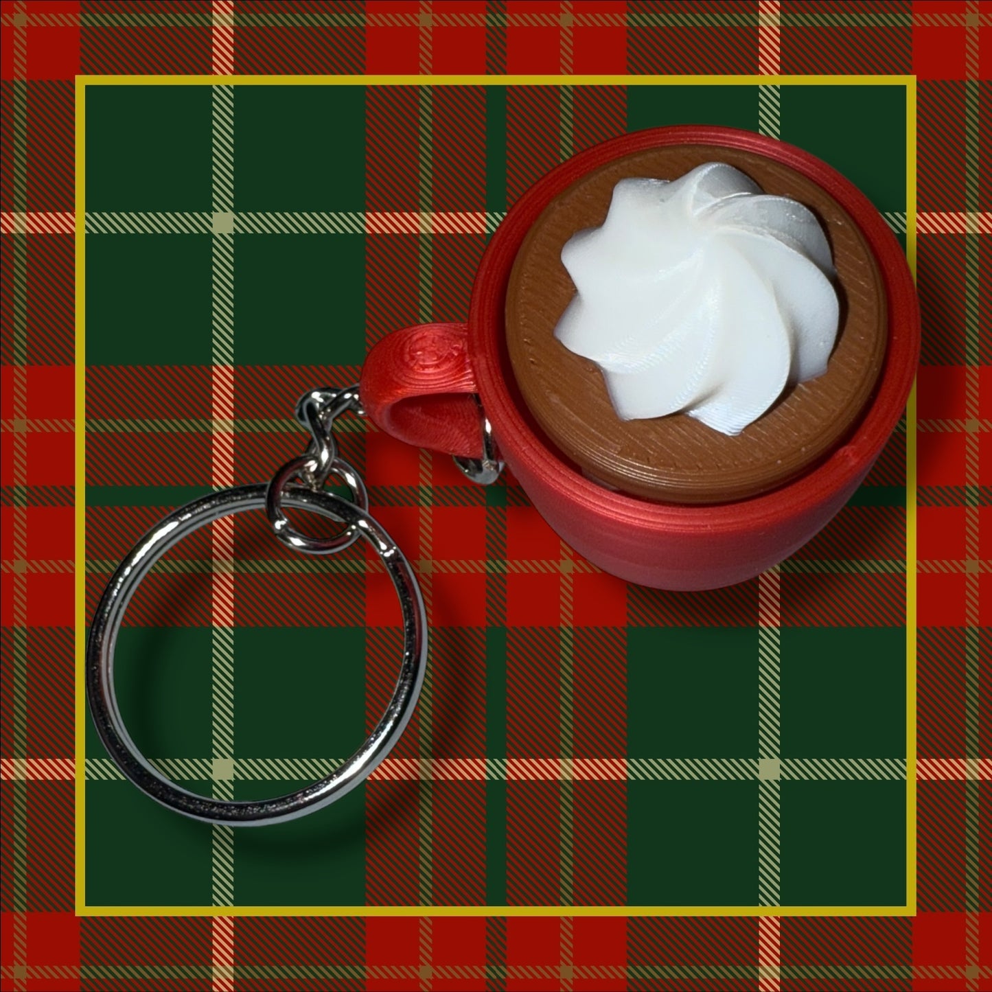 Hot Cocoa Swirl Keychain- Fidget Clicker- 3D Printed