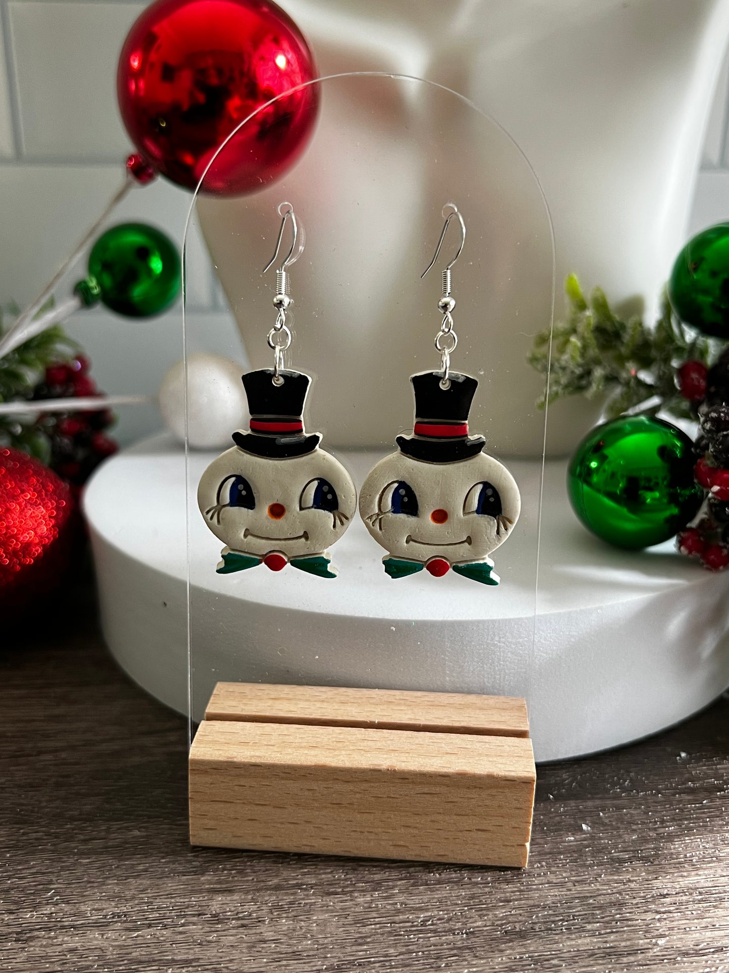 Vintage Snowman- Merry Collection- Hook Earring