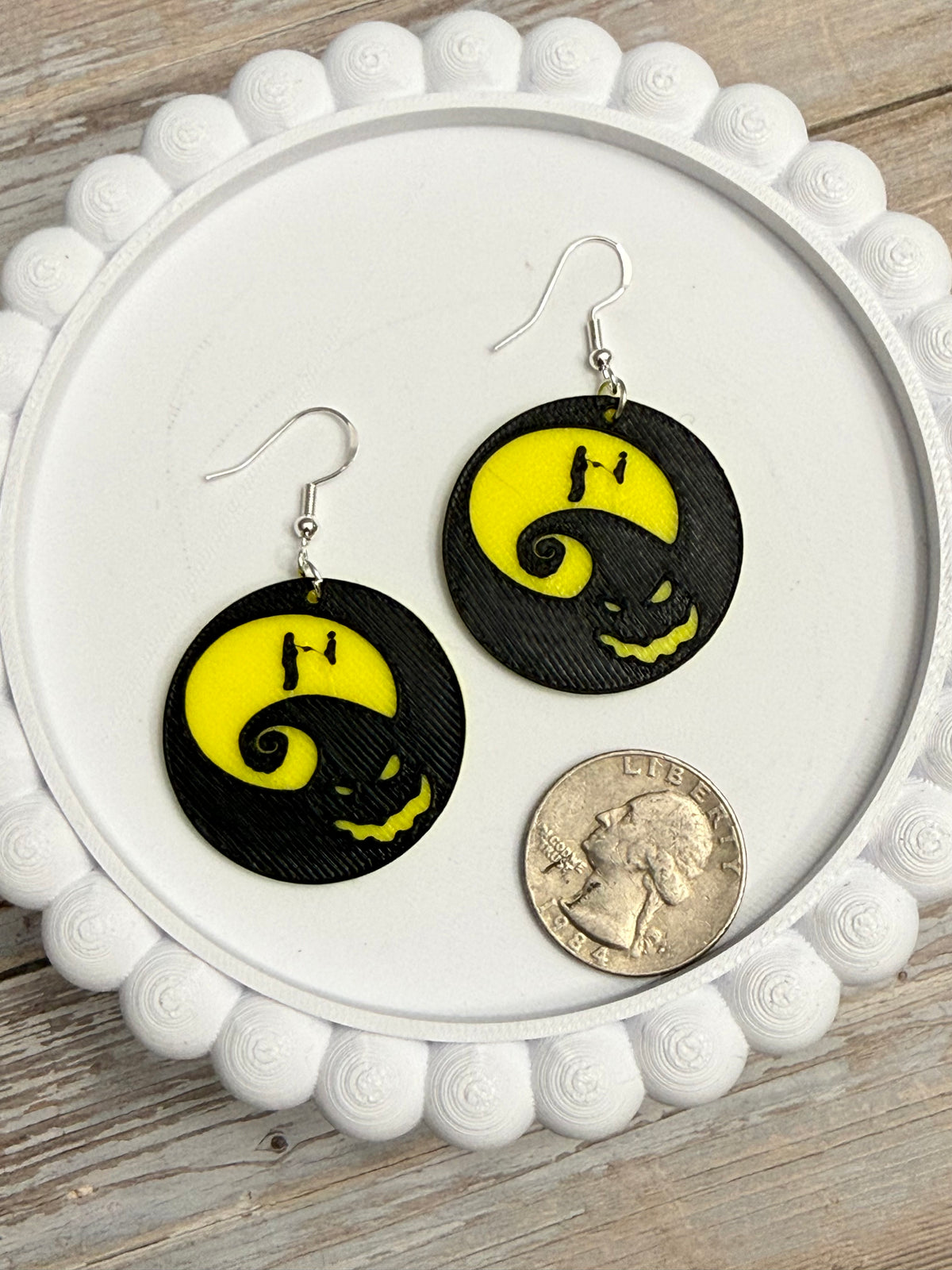 Oog Moon Hill- 3D Printed Earrings - Halloween