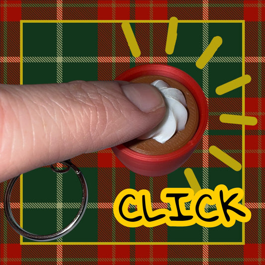 Hot Cocoa Swirl Keychain- Fidget Clicker- 3D Printed