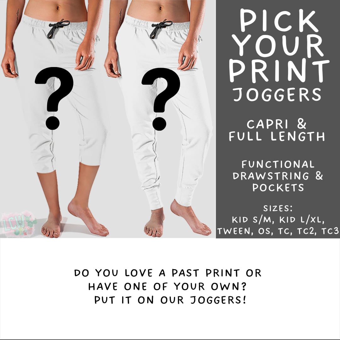 Batch #581 - PYP Football - Closes 9/4 - ETA Early Nov - Pick Your Print Full and Capri Length Joggers