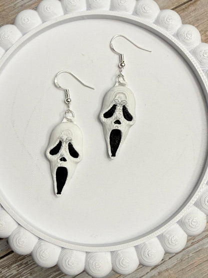 Ghost Mask- 3D Printed Earrings - Halloween