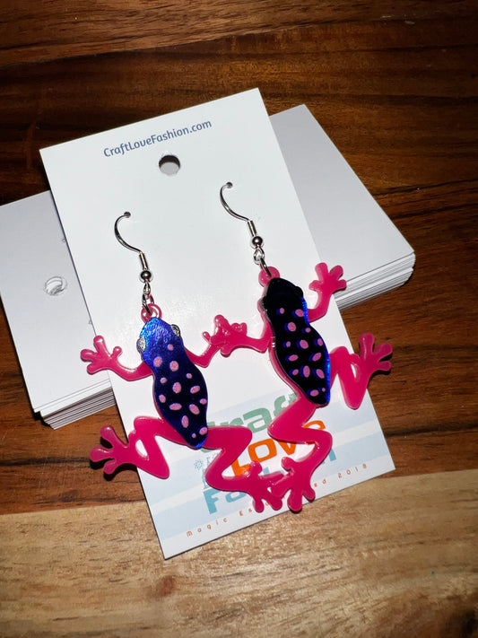 Spotted Frog- Acrylic Earrings