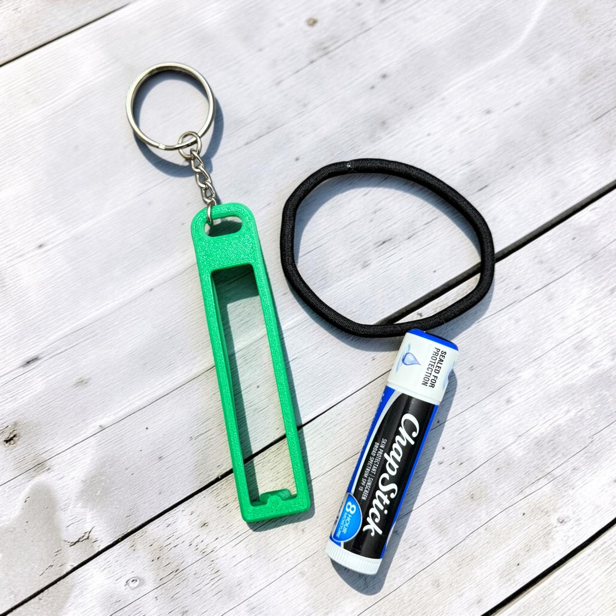 Hair Tie and Chapstick Holder Keychain- 3D print