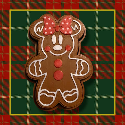 Gingerbread Min Mouse- Fidget Clicker- 3D Printed - Christmas