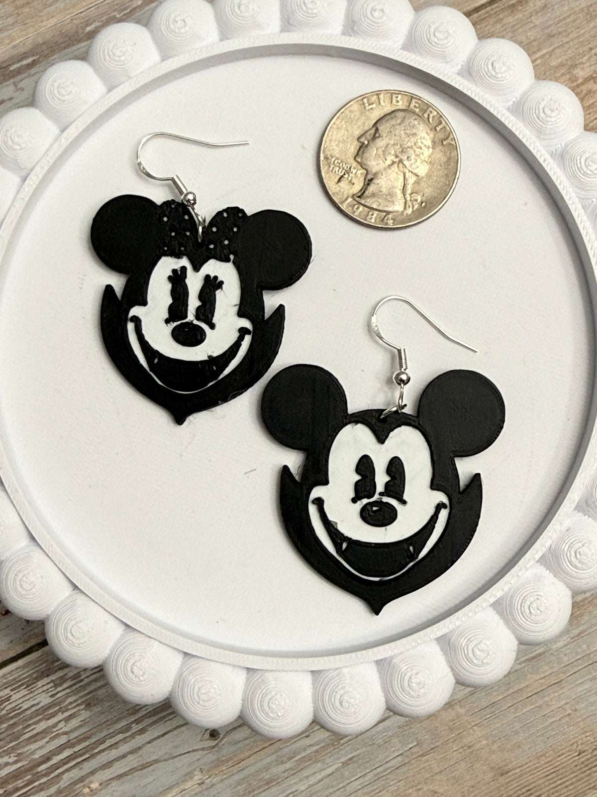 Vampire Mouse Couple- 3D Printed Earrings - Halloween