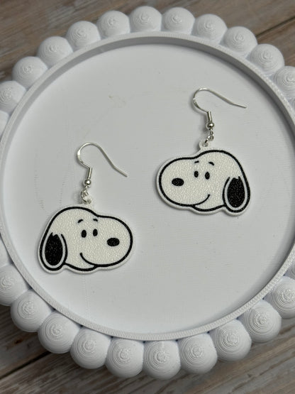Comic Pup- 3D Printed Earrings