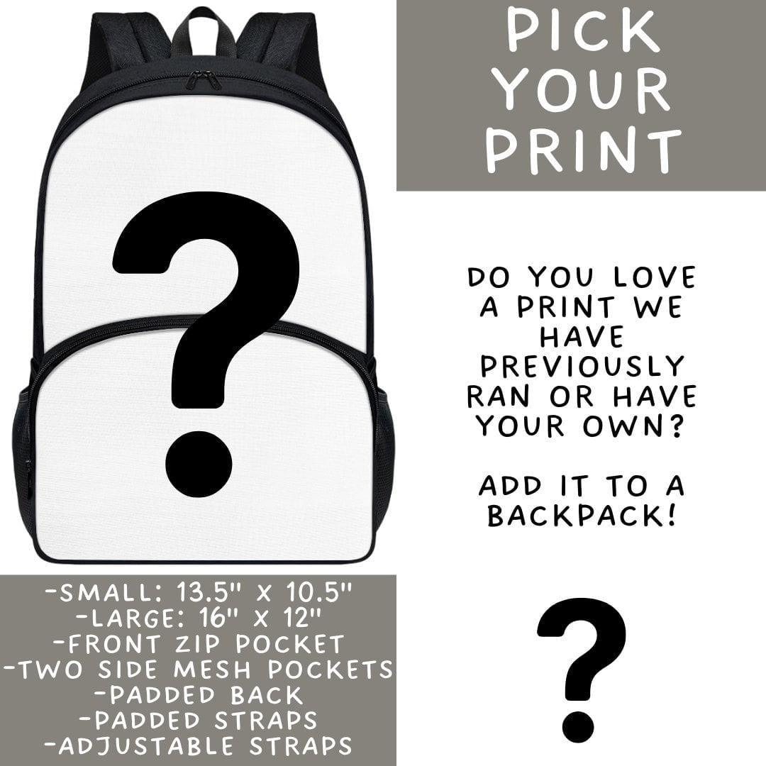 Batch #581 - PYP Football - Closes 9/4 - ETA Early Nov - Pick Your Print Backpacks