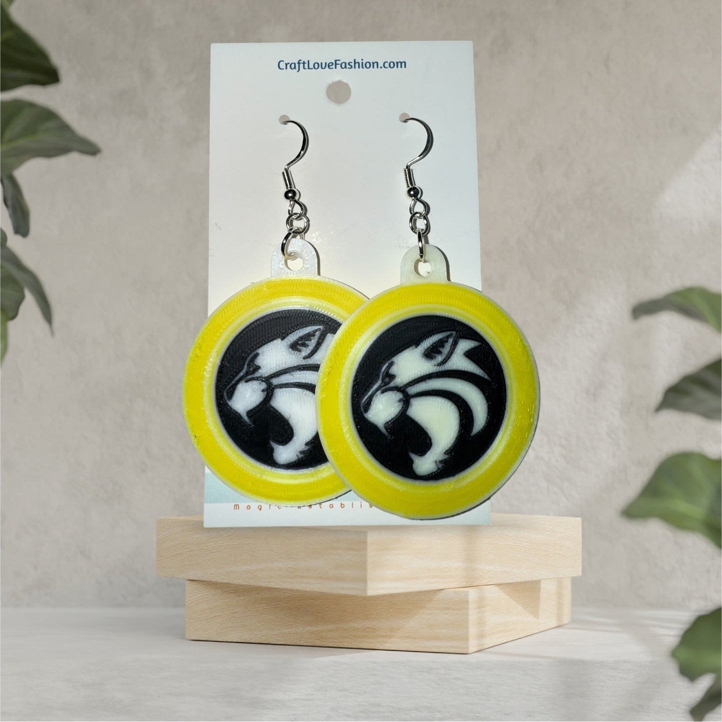 Wildcats Circle- 3D Printed Earrings
