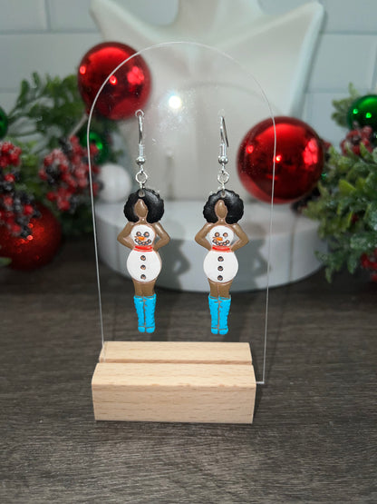 Snowman Pin-Up - Merry Collection- Hook Earring