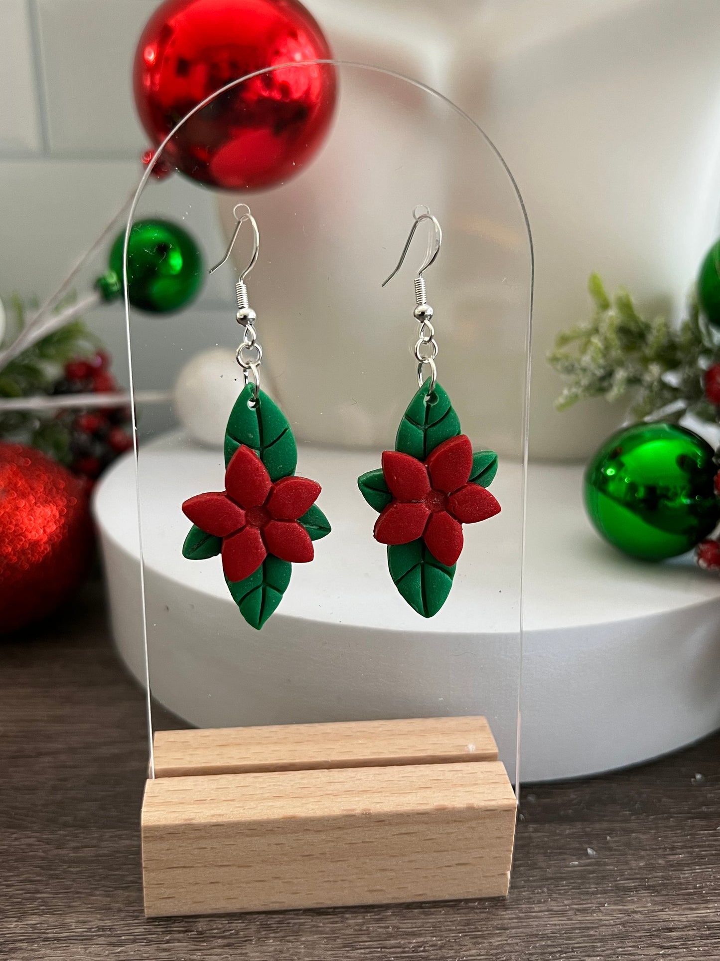 Red Flower- Merry Collection- Hook Earring