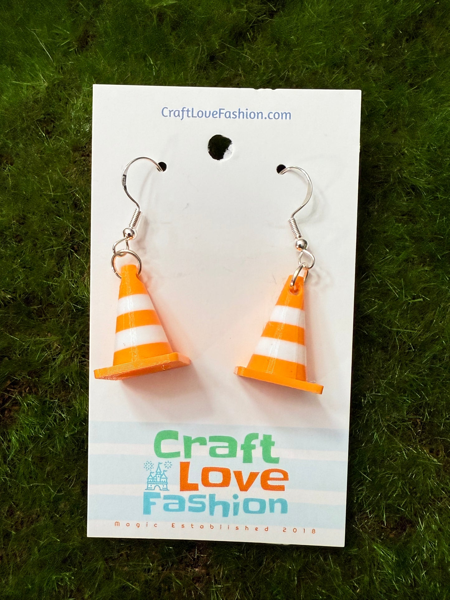 Traffic Cones- 3D Printed Earrings