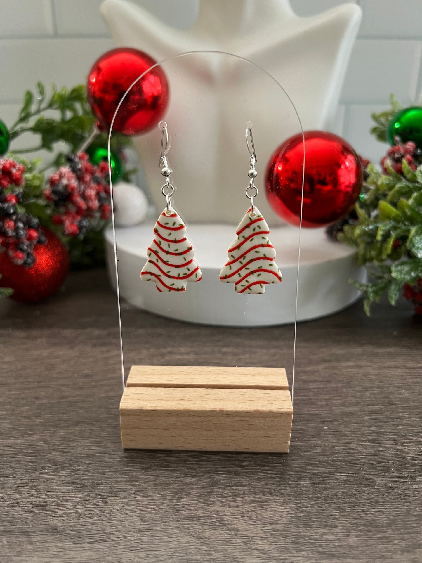 Looking Like a (Tree) Cake- Merry Collection- Hook Earring