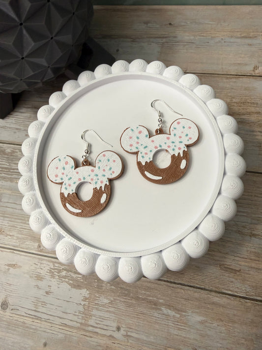 Mouse Donut- 3D Printed Earrings