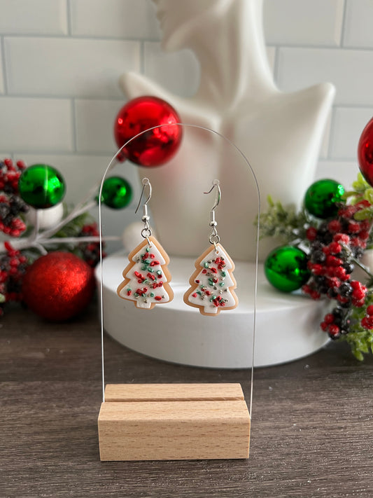 Frosted Cookie Tree- Merry Collection- Hook Earring