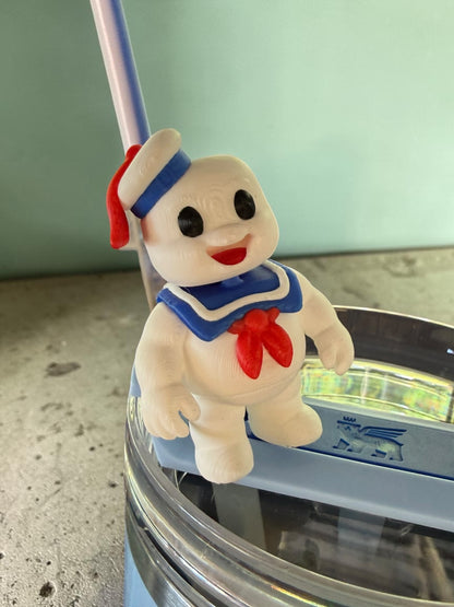 Cutie Ghost Marshmallow- Straw Buddy- 3D Printed