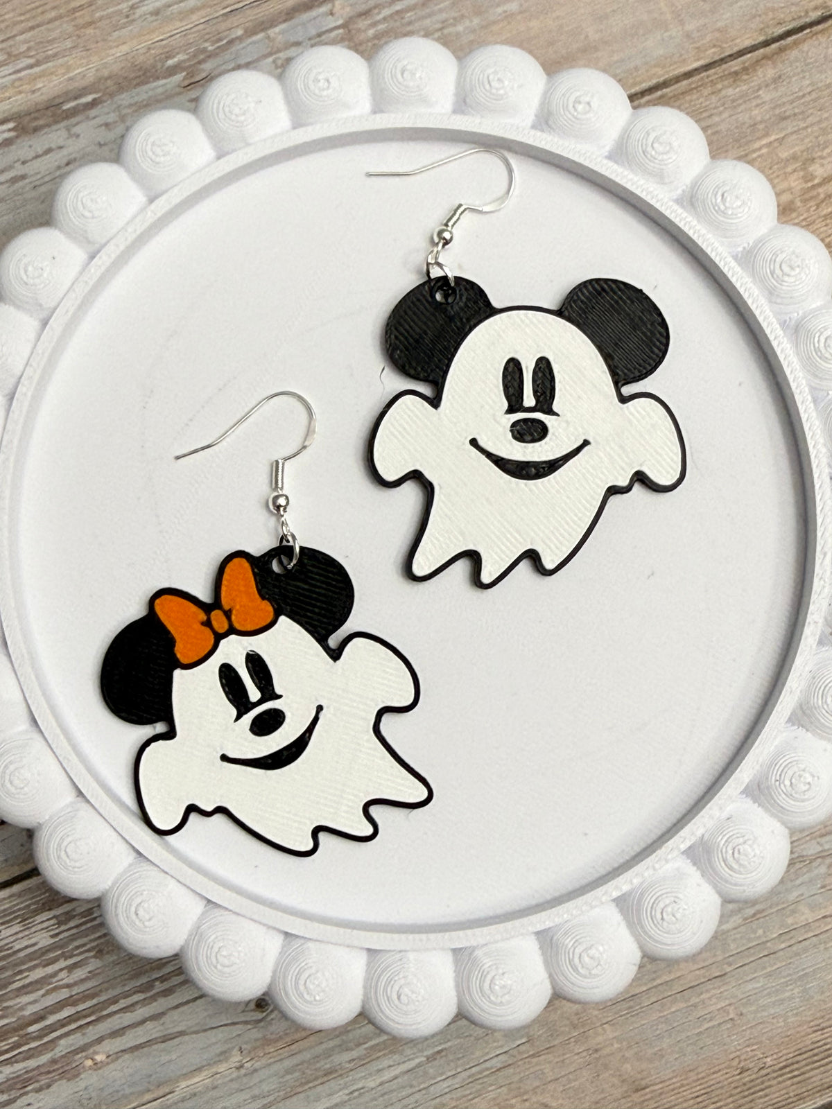 Ghost MickMin- 3D Printed Earrings - Halloween