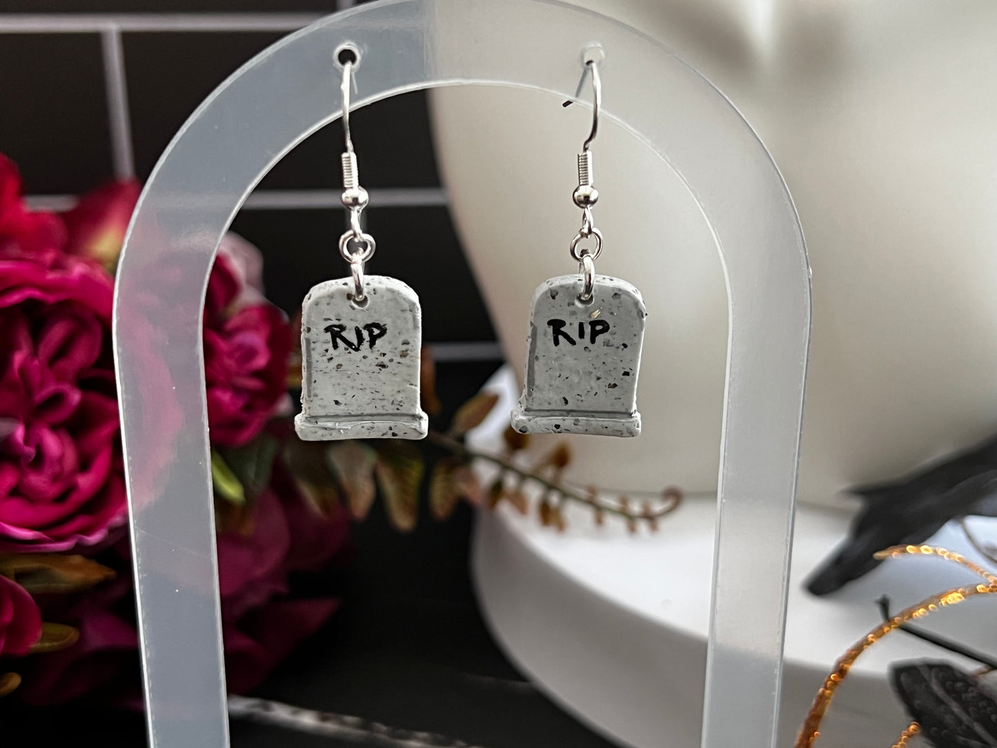 Tombstone Spooky Hook Earrings