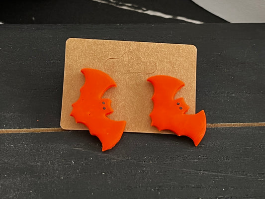 Orange Batties Spooky Stud Earrings