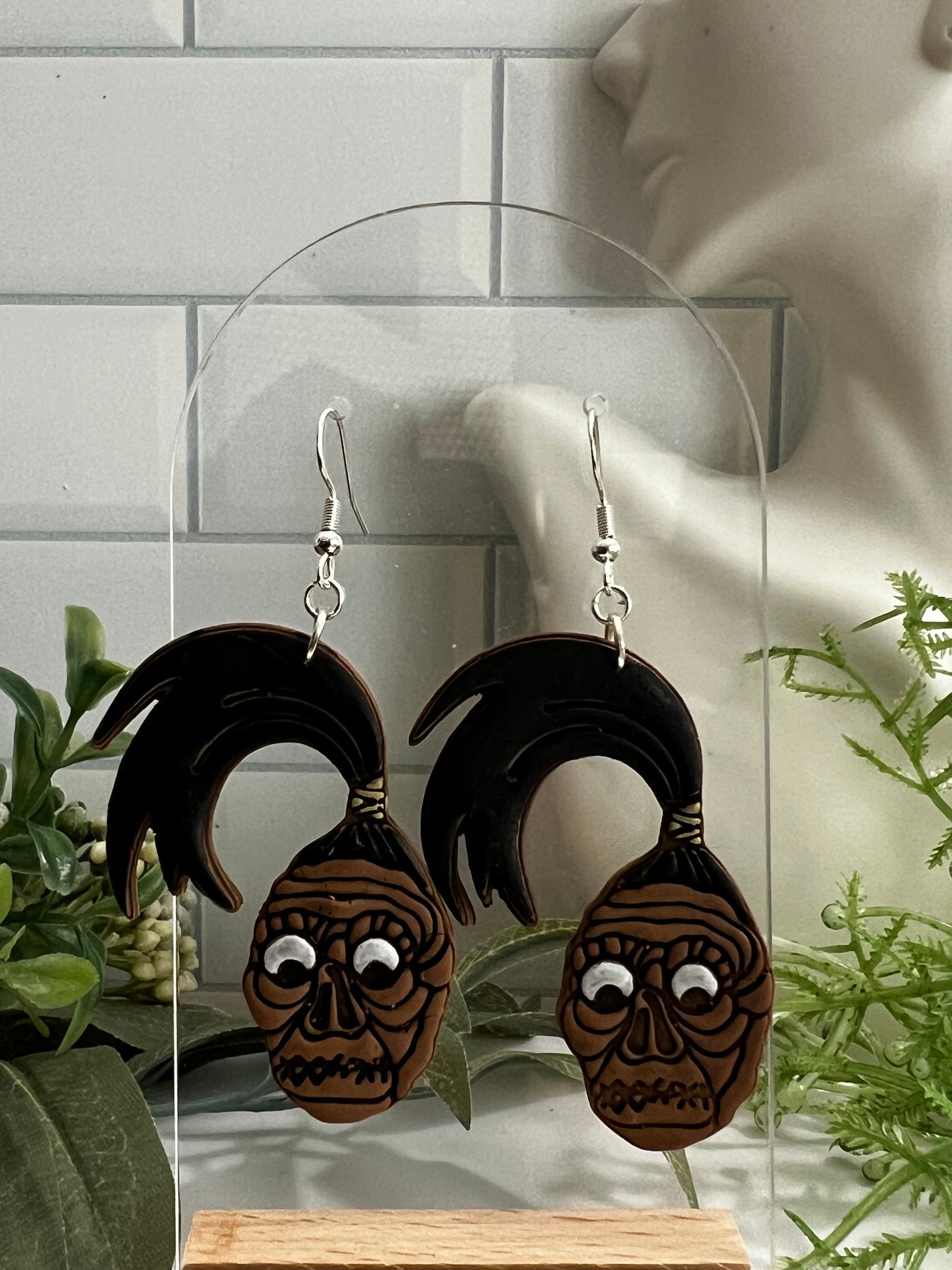 Shrunken Head- Hook Earring