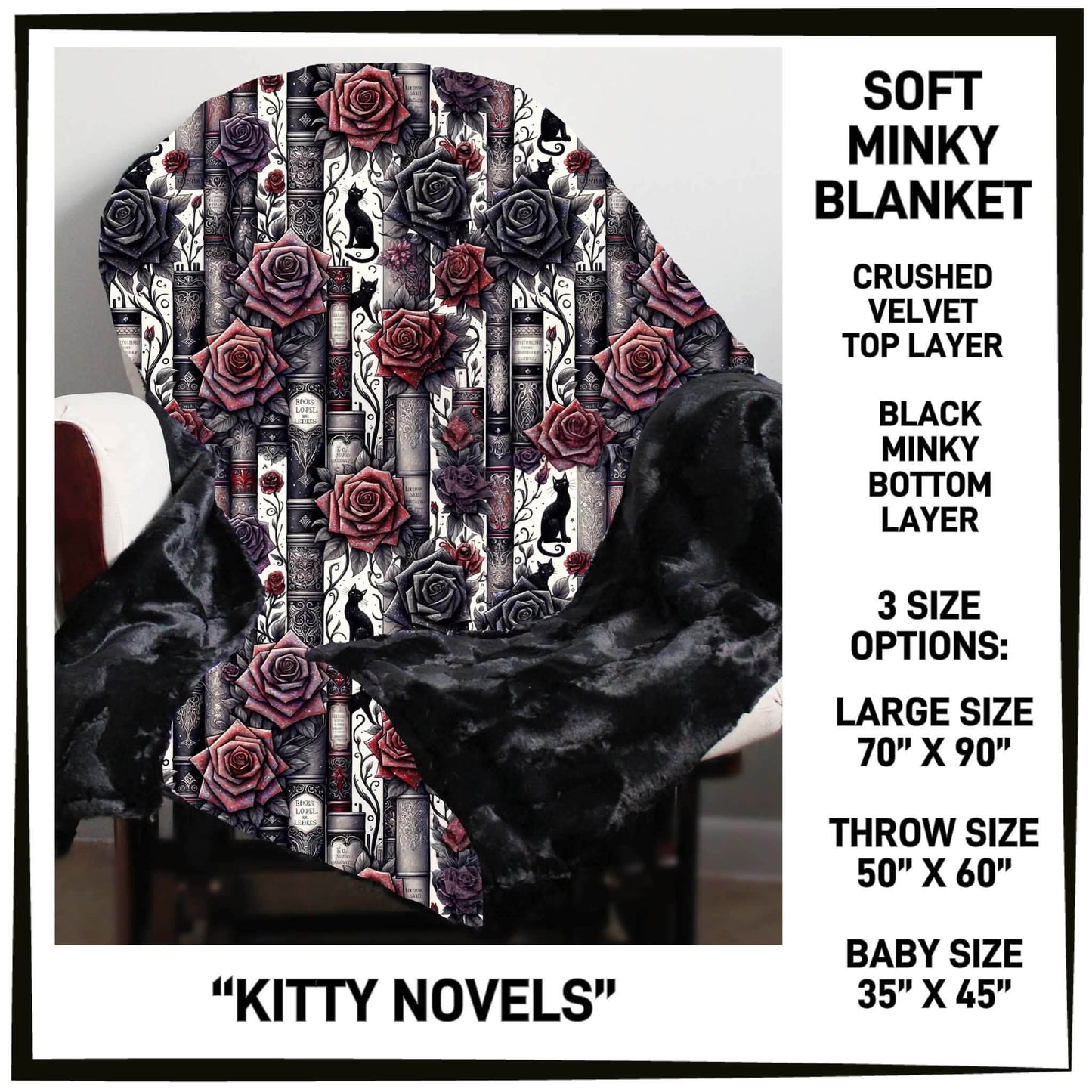 MI8B - Kitty Novels Minky Blanket - Preorder Closing 7/15 ETA: Late Sept