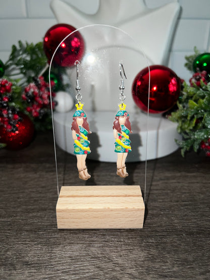 Christmas Tree Pin-Up - Merry Collection- Hook Earring