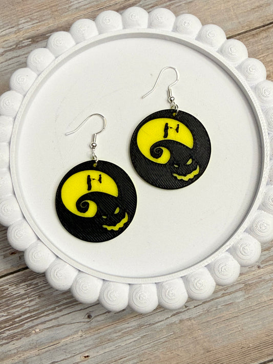 Oog Moon Hill- 3D Printed Earrings - Halloween