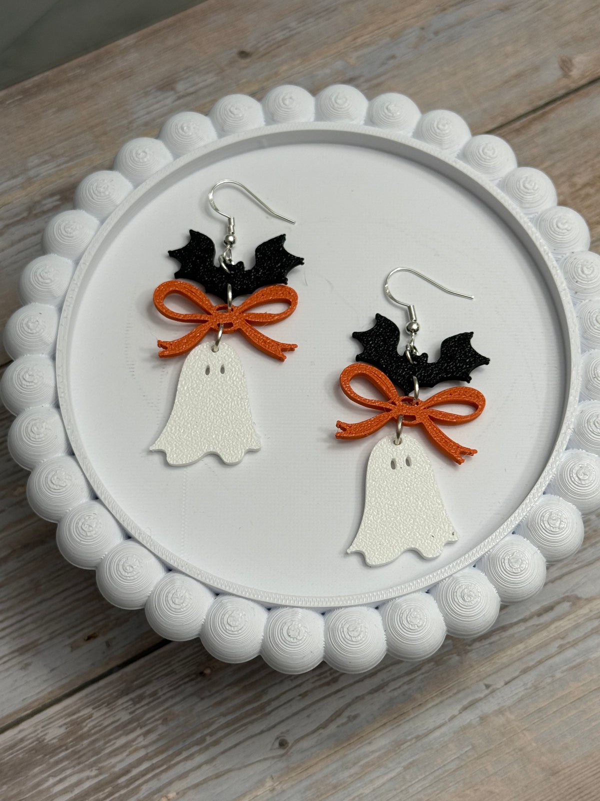 Bat, Bow, Ghostie- 3D Printed Earrings - Halloween