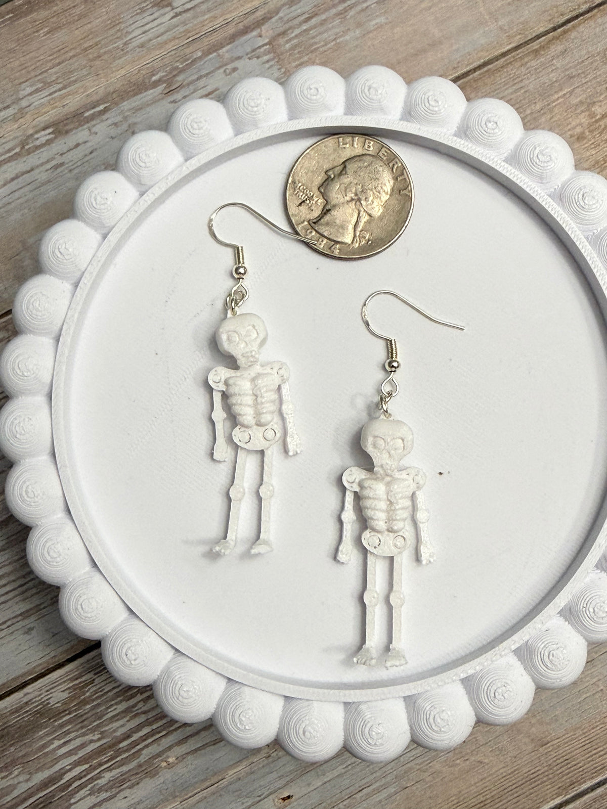 Wiggly Skeletons- 3D Printed Earrings - Halloween