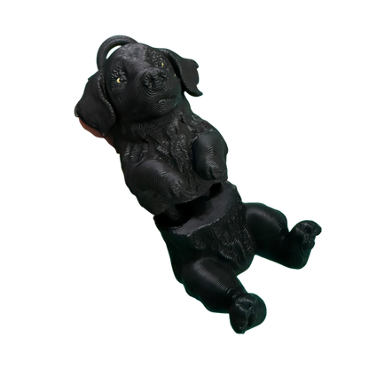 Black Dog- Straw Buddy- 3D Printed