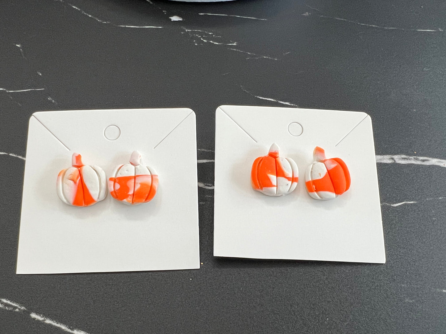 Swirled Pumpkins- Spooky Stud Earrings