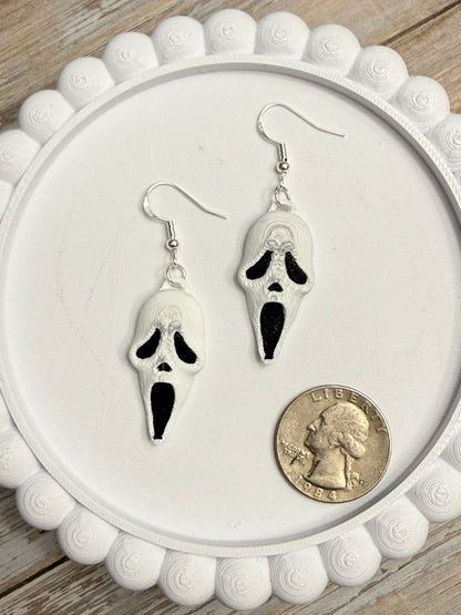 Ghost Mask- 3D Printed Earrings - Halloween