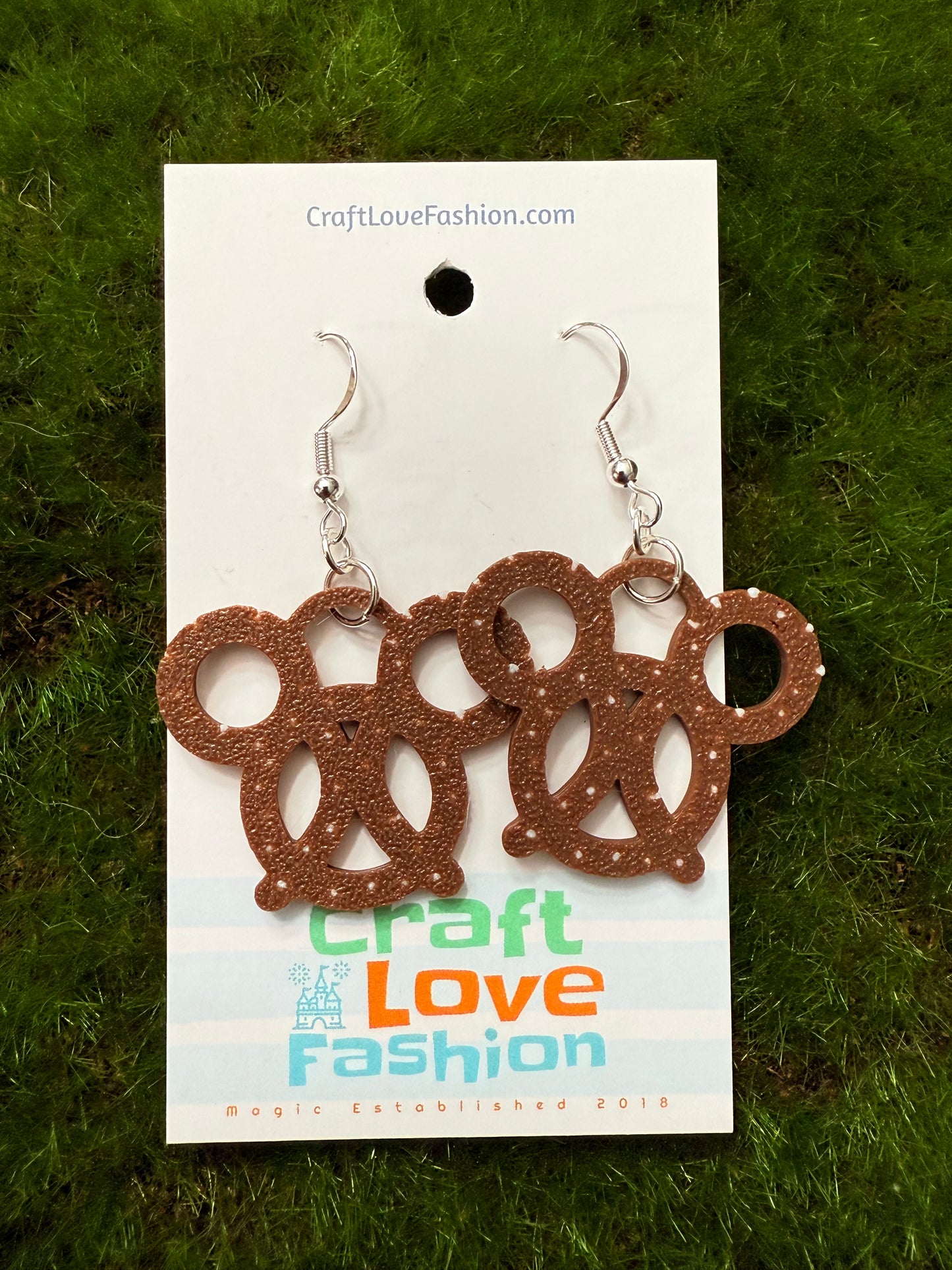 Mouse Pretzel- 3D Printed Earrings