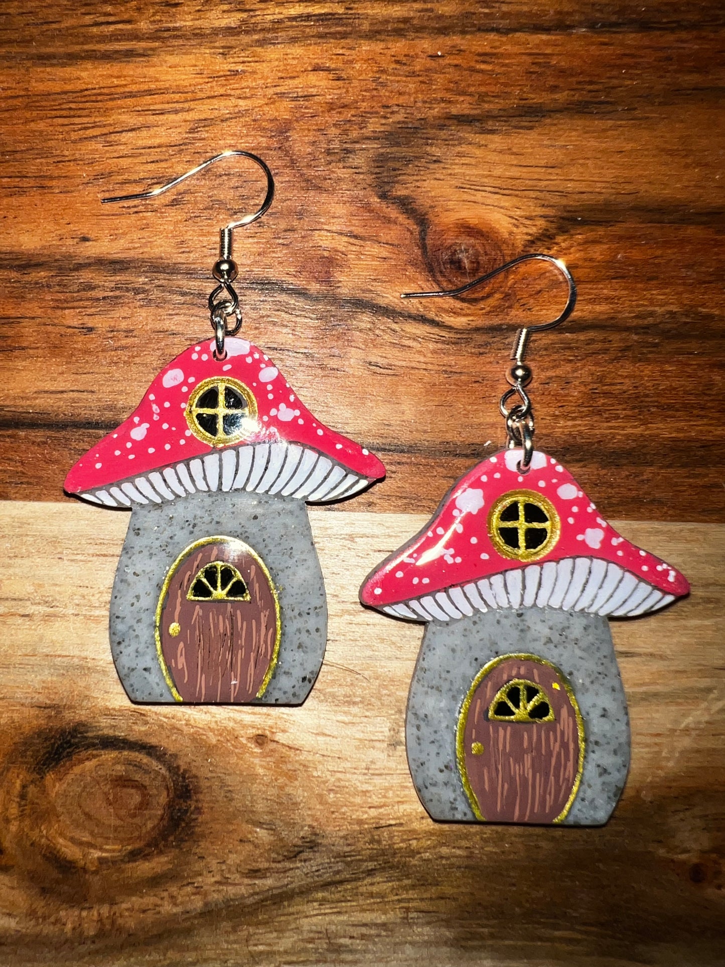 Mushroom Cottage-  Hook Earring