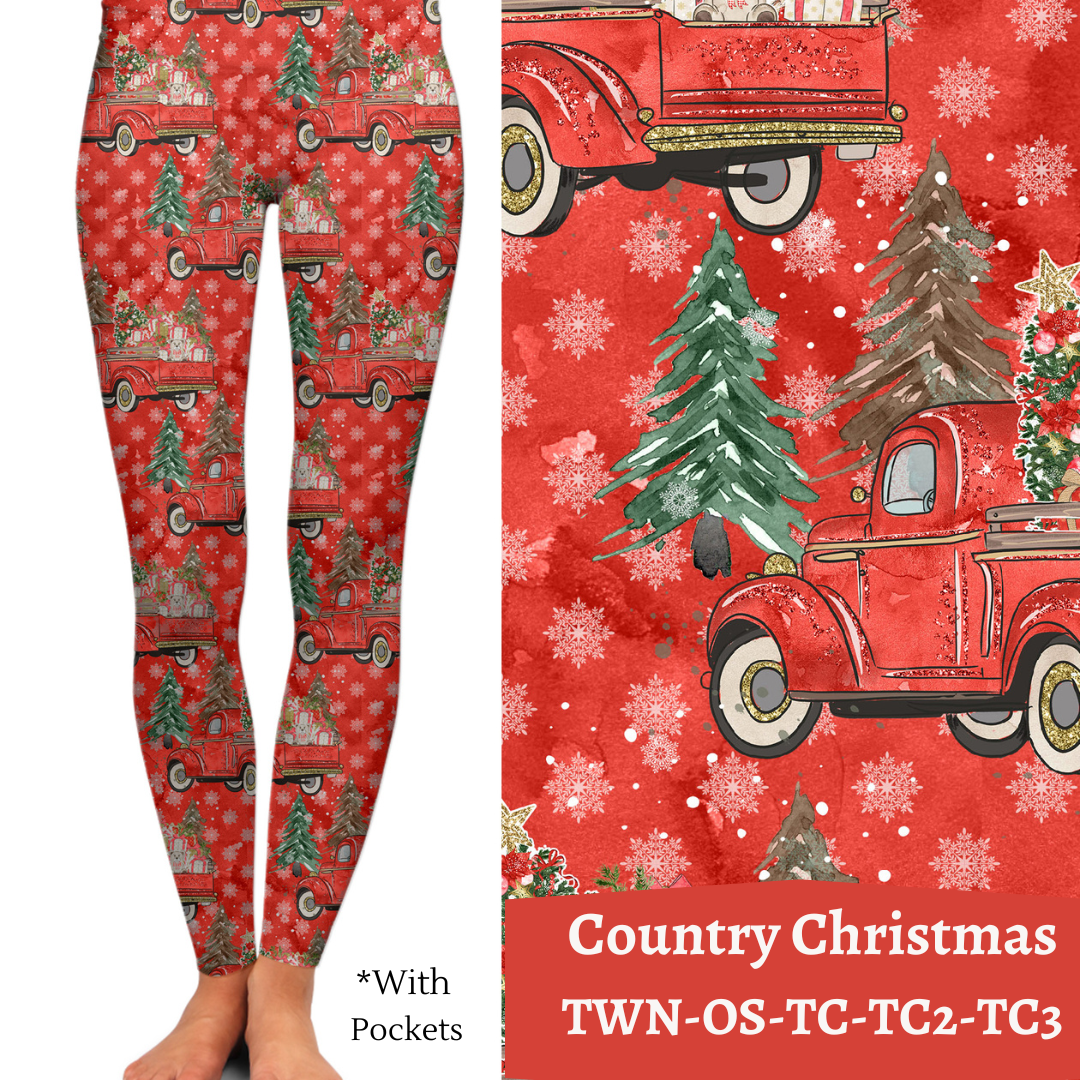 Country Christmas - Leggings & Capris with Pockets