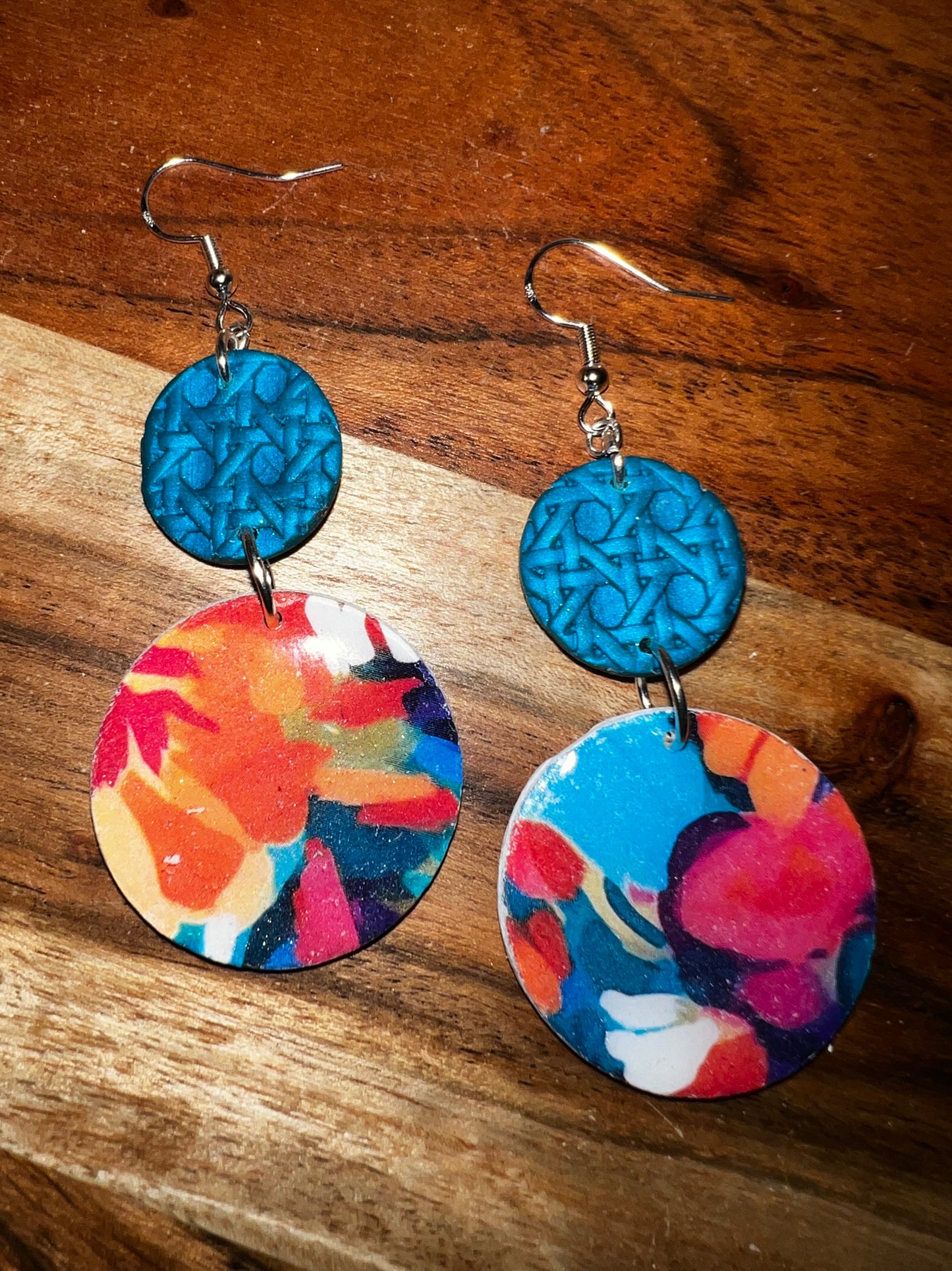 Abstract Floral Circles- Hook Earring