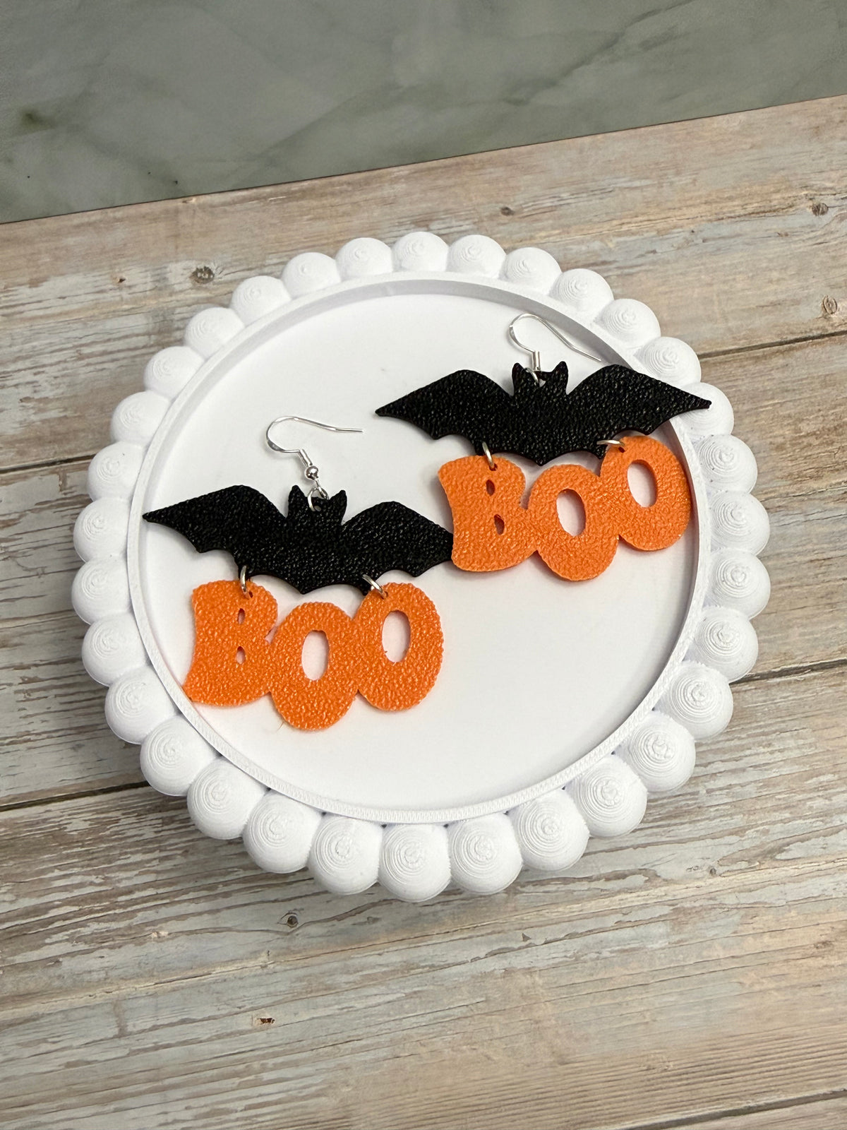 Boo Bat- 3D Printed Earrings - Halloween