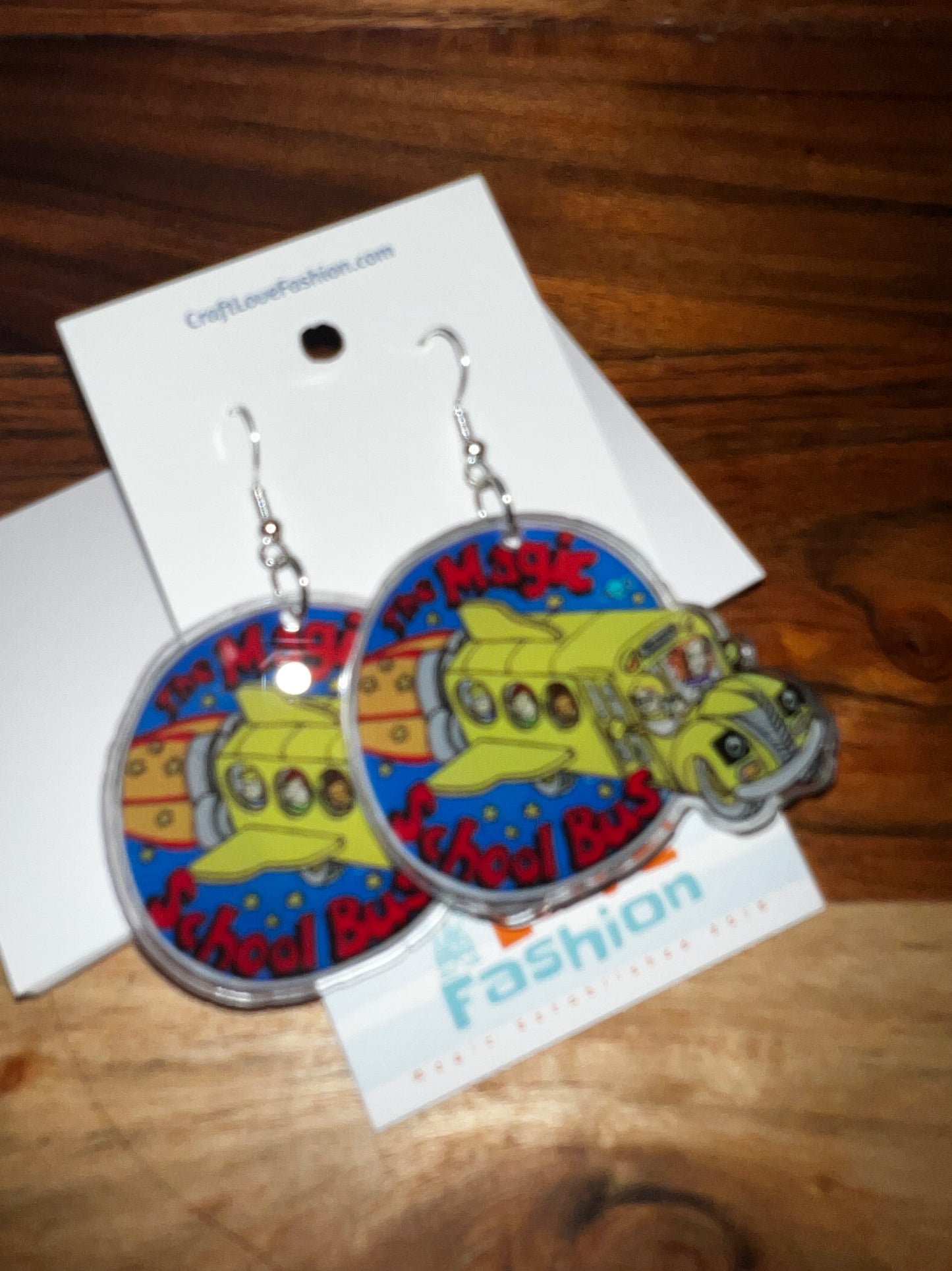 Bus That’s Magic- Acrylic Earrings- Read