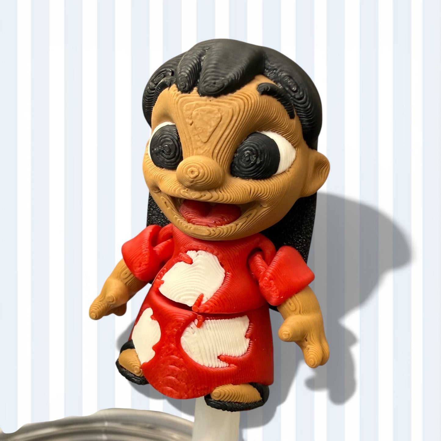 Hawaiian Friend- Straw Buddy- 3D Printed