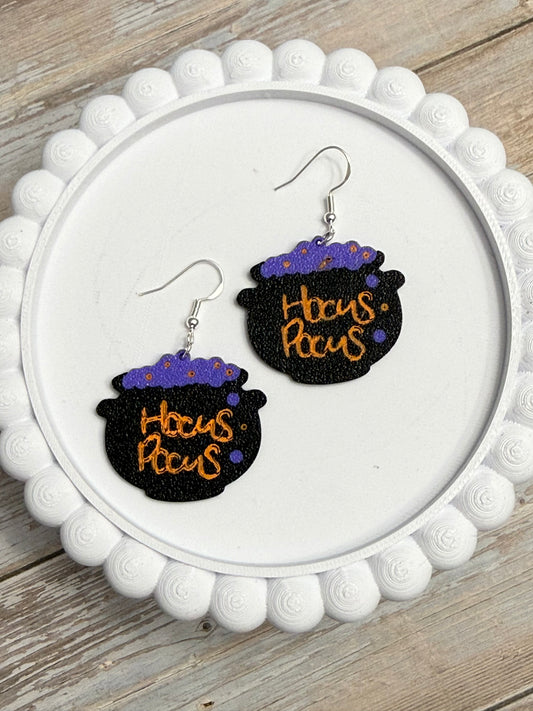 Hocus Pocus Cauldron- 3D Printed Earrings - Halloween
