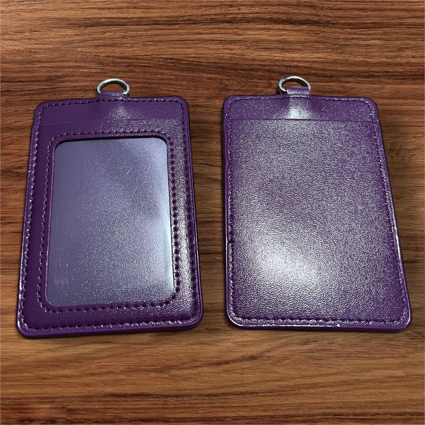 Purple- ID Holder for Silicone Keychain Beaded Wristlet