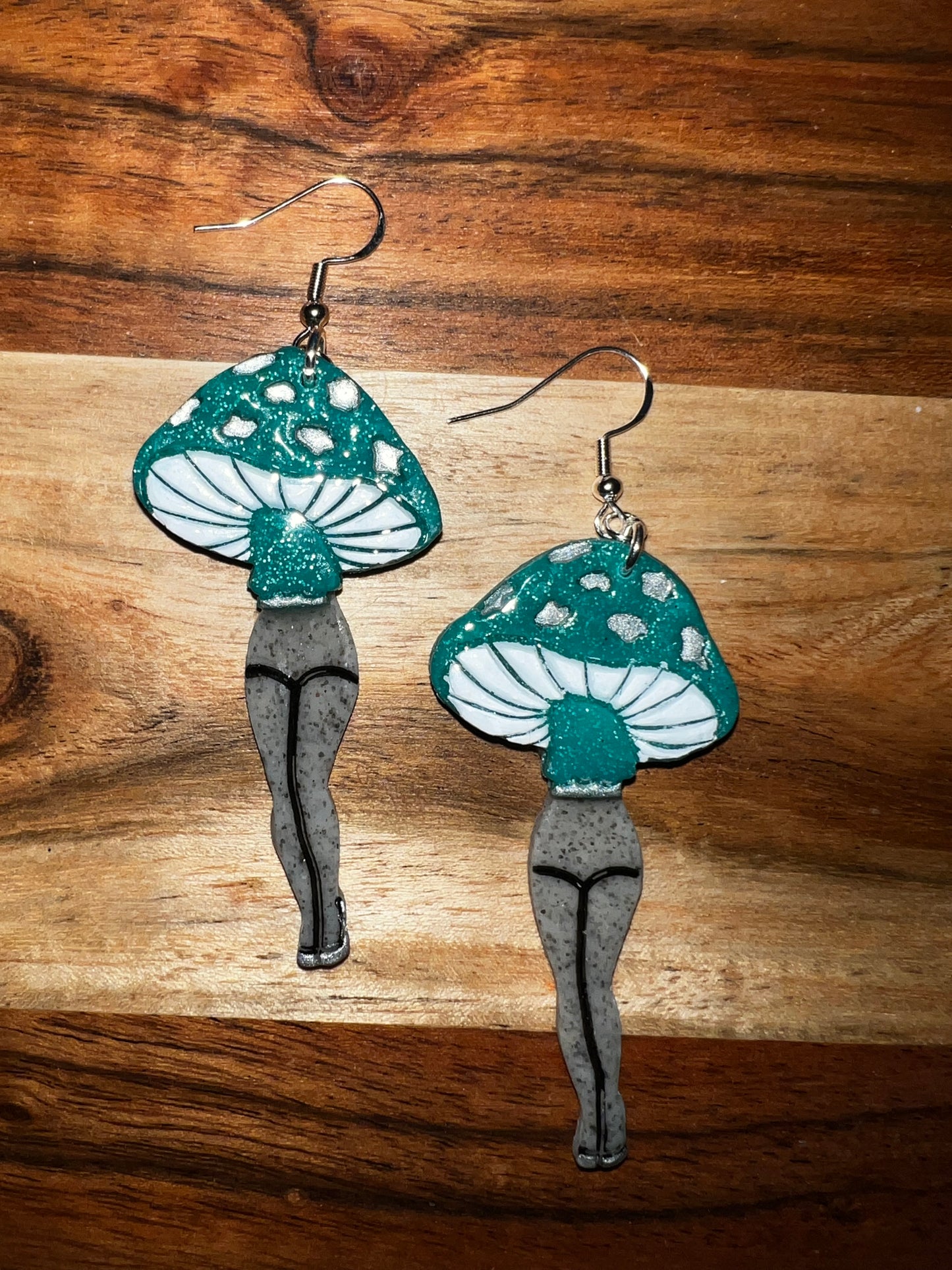 Leggy Mushroom-  Hook Earring