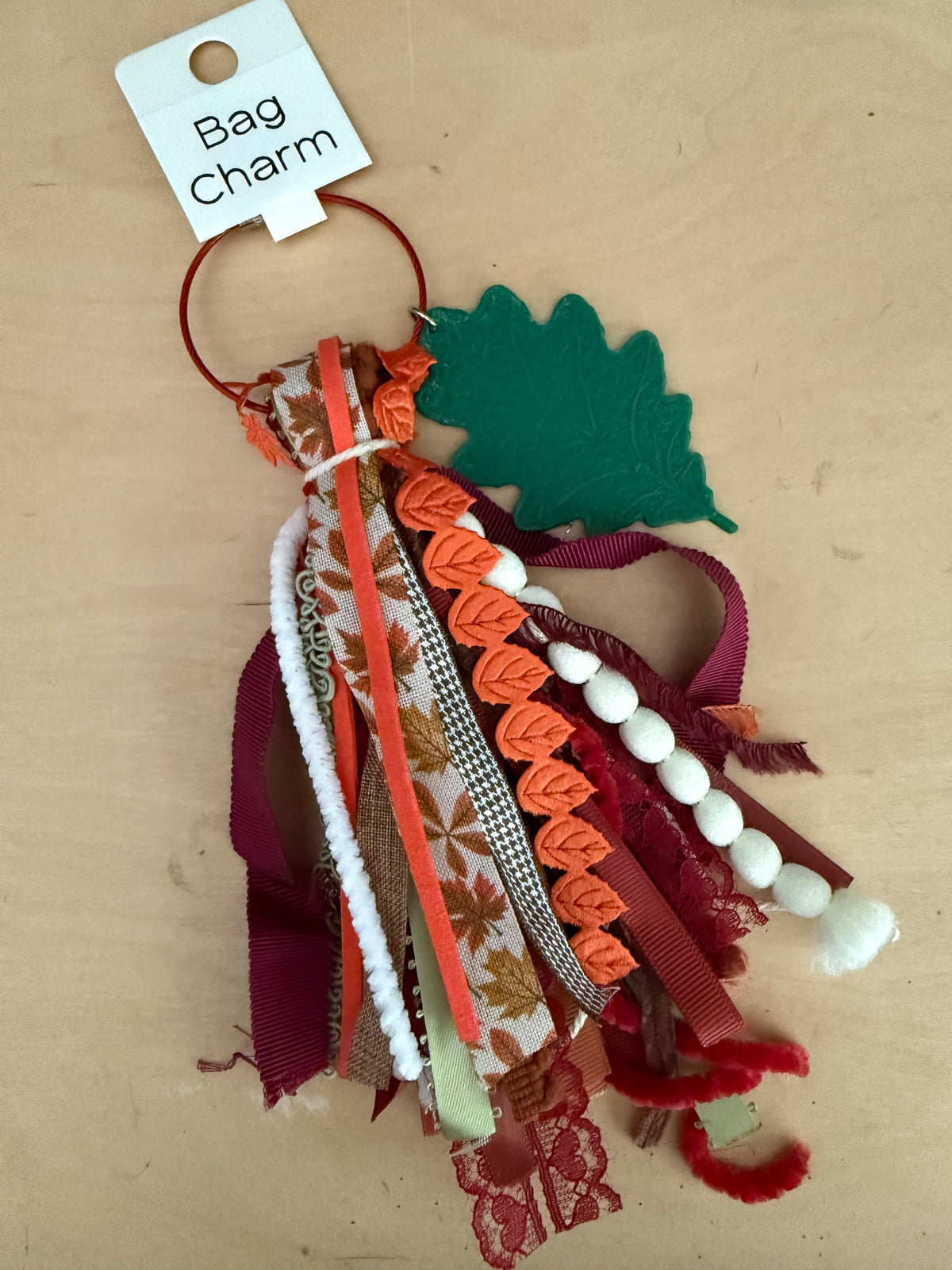 Green Leaf Fall Bag Charm